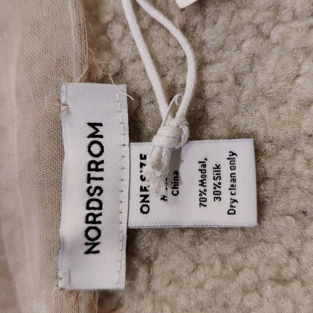 Modal & Silk Scarf Nordstrom Elegant Wrap Chic Beige Sand Scarf LightweCross-dye - Picture 6 of 6